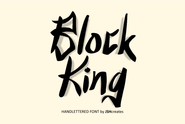 Graffiti style typeface design. (Block King font)