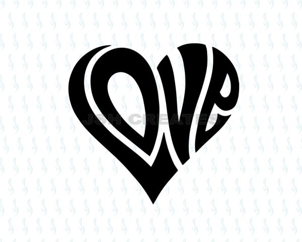 Groovy Love Heart SVG Design