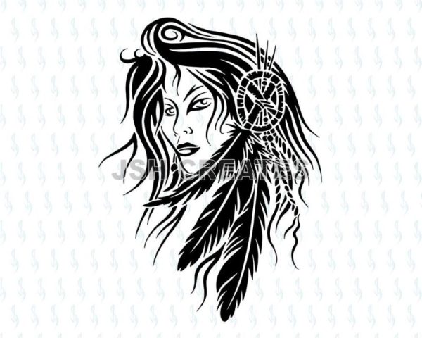 Native American Woman SVG Design