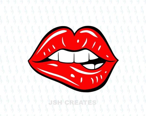 Biting Lips SVG Design