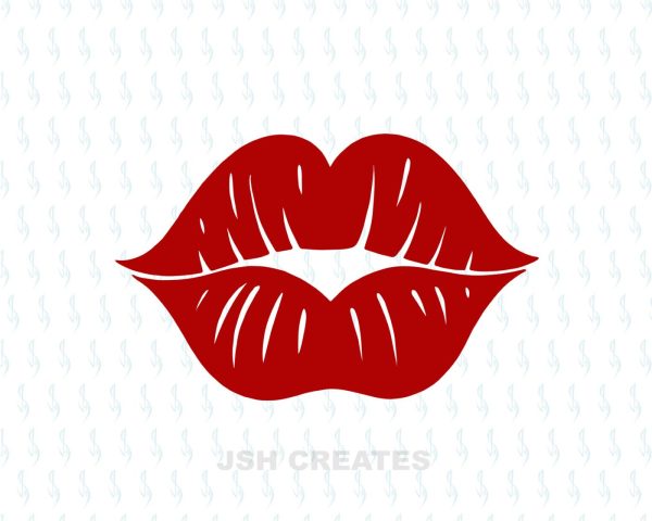 Kissing Lips SVG Design