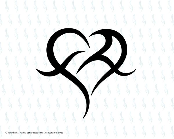 Letters F A Heart SVG Design