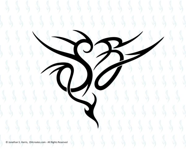 Initials S and B Heart SVG Design